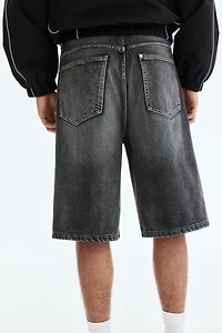 Baggy Twist-Detail Denim Shorts