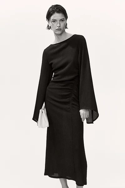 Robe à manches trompette en jersey