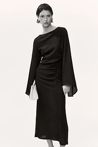 Robe à manches trompette en jersey