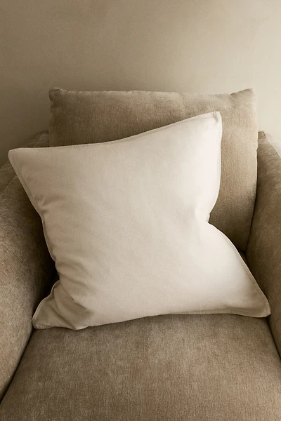 Housse de coussin en lin mélangé