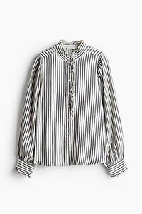 Ruffle-Trimmed Twill Blouse