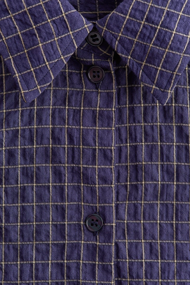 Seersucker Shirt with Scarf