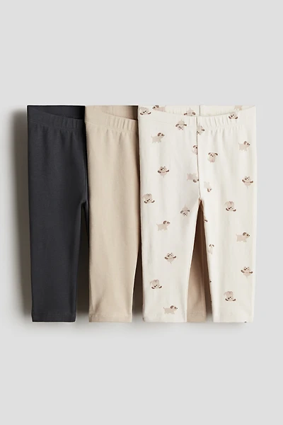 Lot de 3 leggings en coton