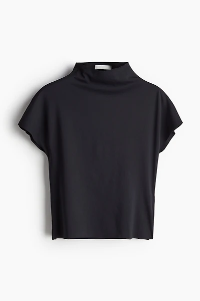 Mock Turtleneck Jersey Top