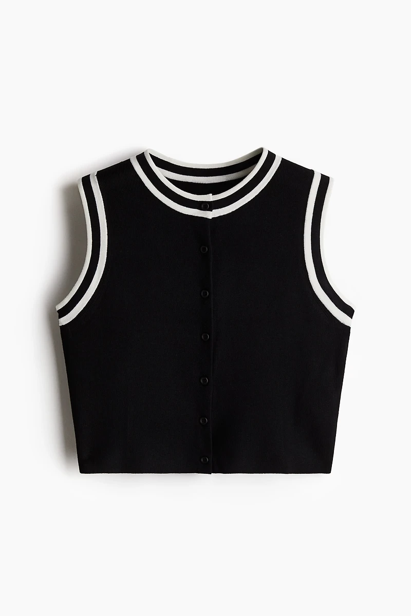 Button-Front Sweater Vest