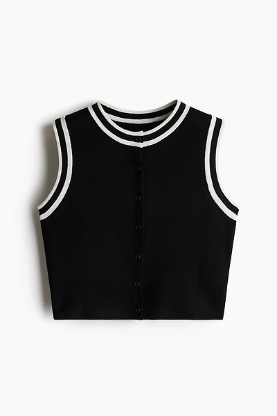Button-Front Sweater Vest