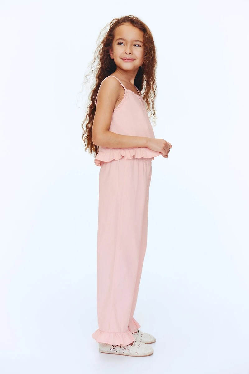 2-Piece Ruffle-Trimmed Seersucker Set
