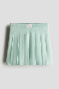 Pleated Fine-Knit Skirt