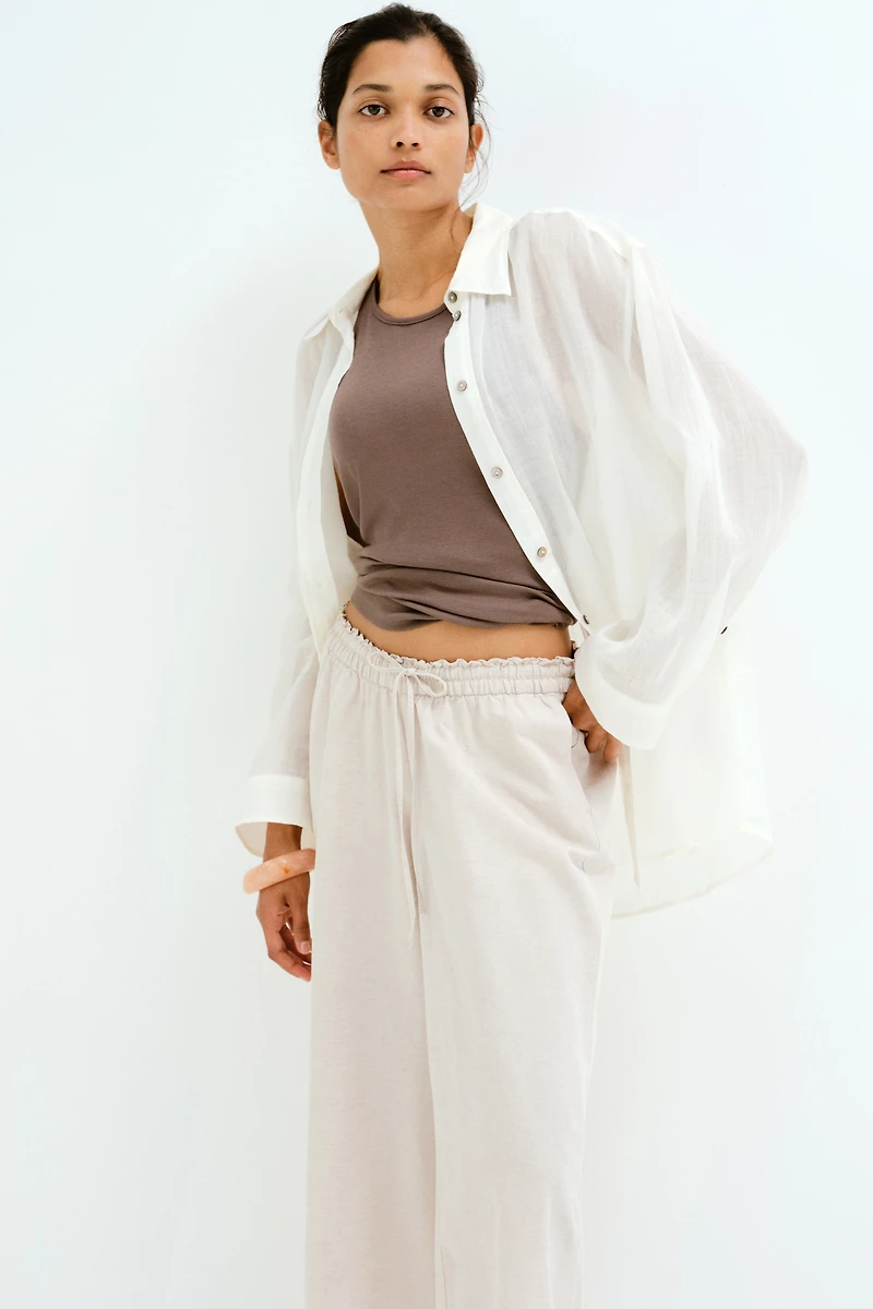 MAMA Before & After Linen-Blend Pants