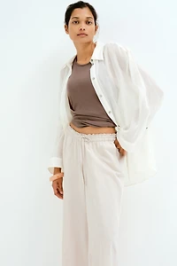 MAMA Before & After Linen-Blend Pants