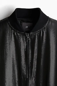 Regular-Fit Sequined Bomber Jacket