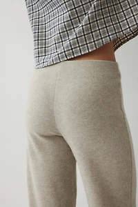 Pantalon en maille côtelée avec plis
