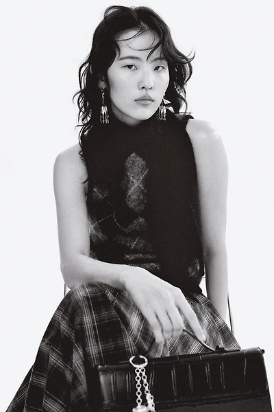 Haut à col écharpe en mohair mélangé