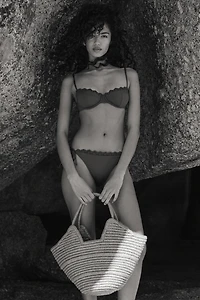 Bas de maillot échancré Tanga à nouer