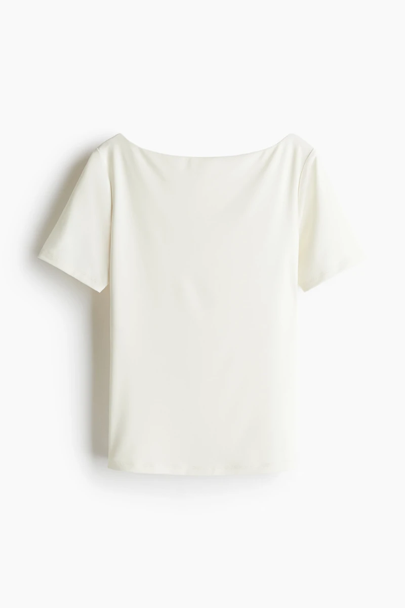 Boat-Neck Microfiber Top