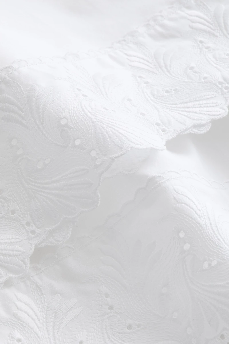 Cotton Pajamas with Eyelet Embroidery