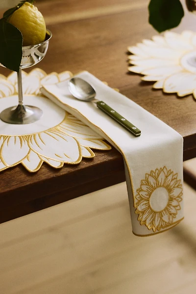 4-Pack Embroidered-Detail Linen-blend Napkins