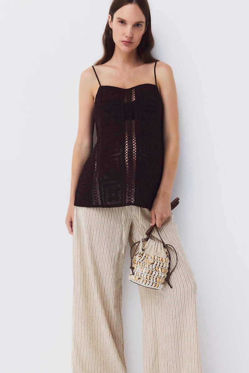 Pantalon texturé MAMA à cordon de serrage