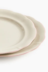 Lot de 2 grandes assiettes en grès cérame