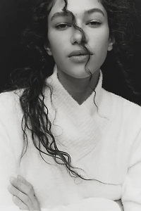 Chandail à encolure en V laine mélangée