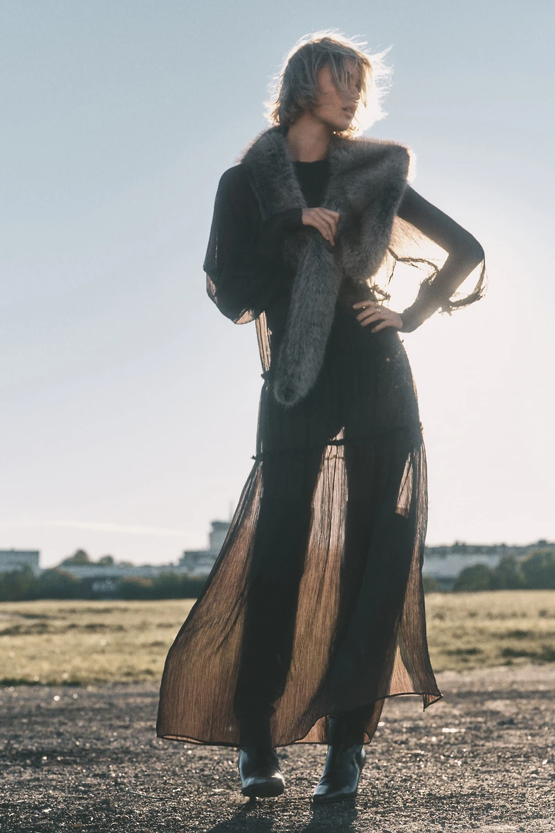 Robe maxi en mousseline