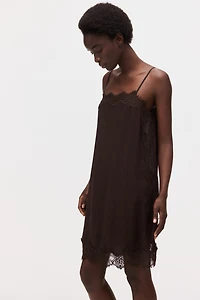 Lace-Trimmed Viscose Dress