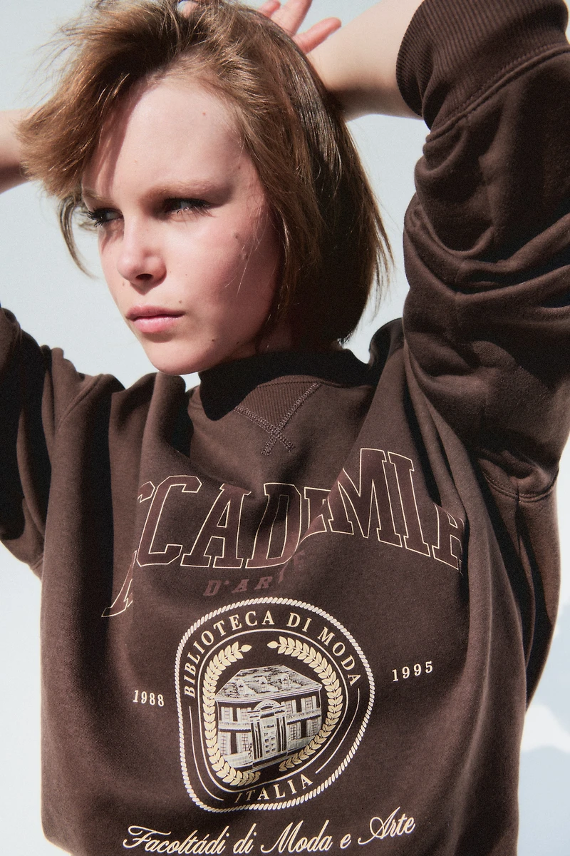 Sweatshirt with Text Motif