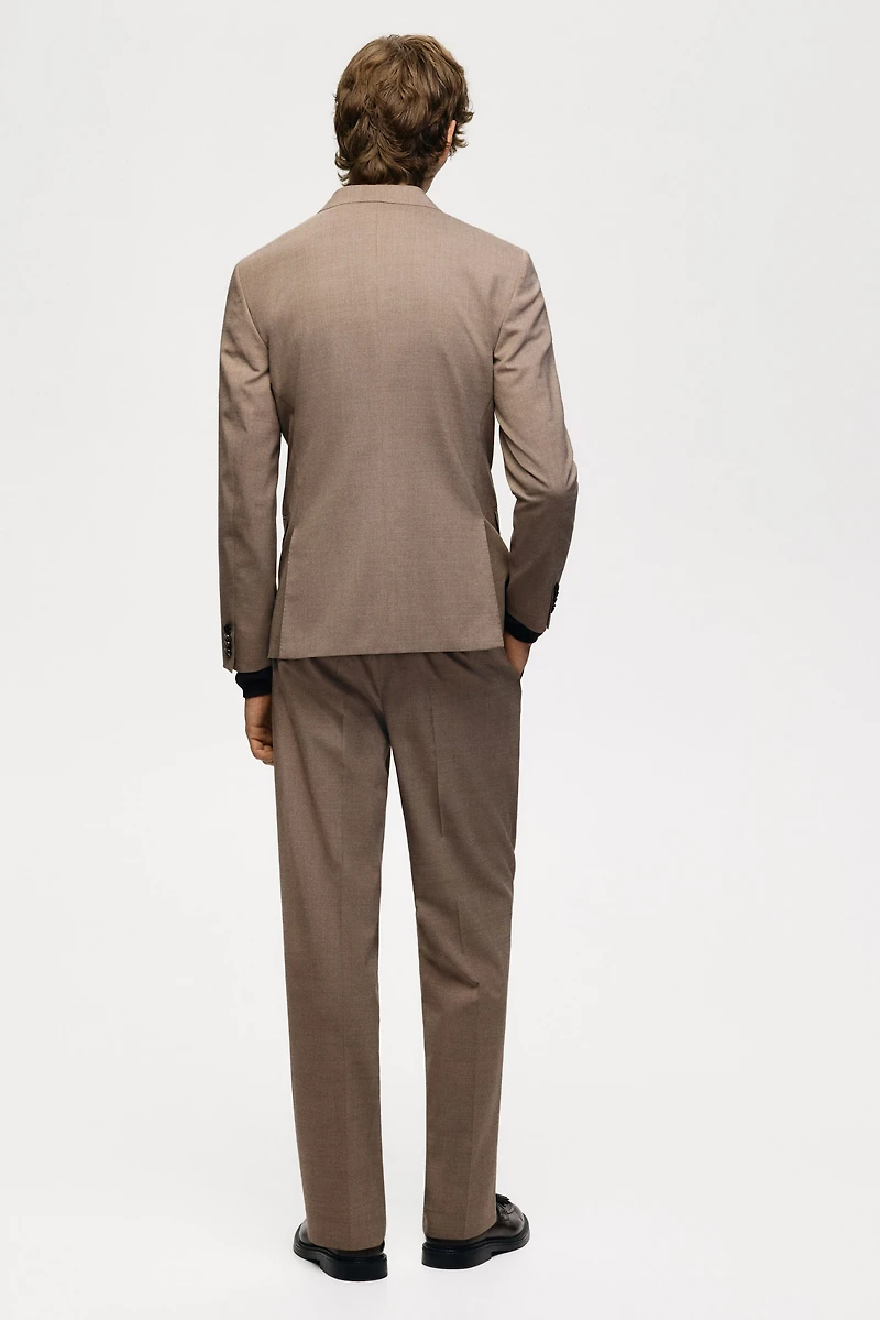 Pantalon de costume classique en laine mélangée