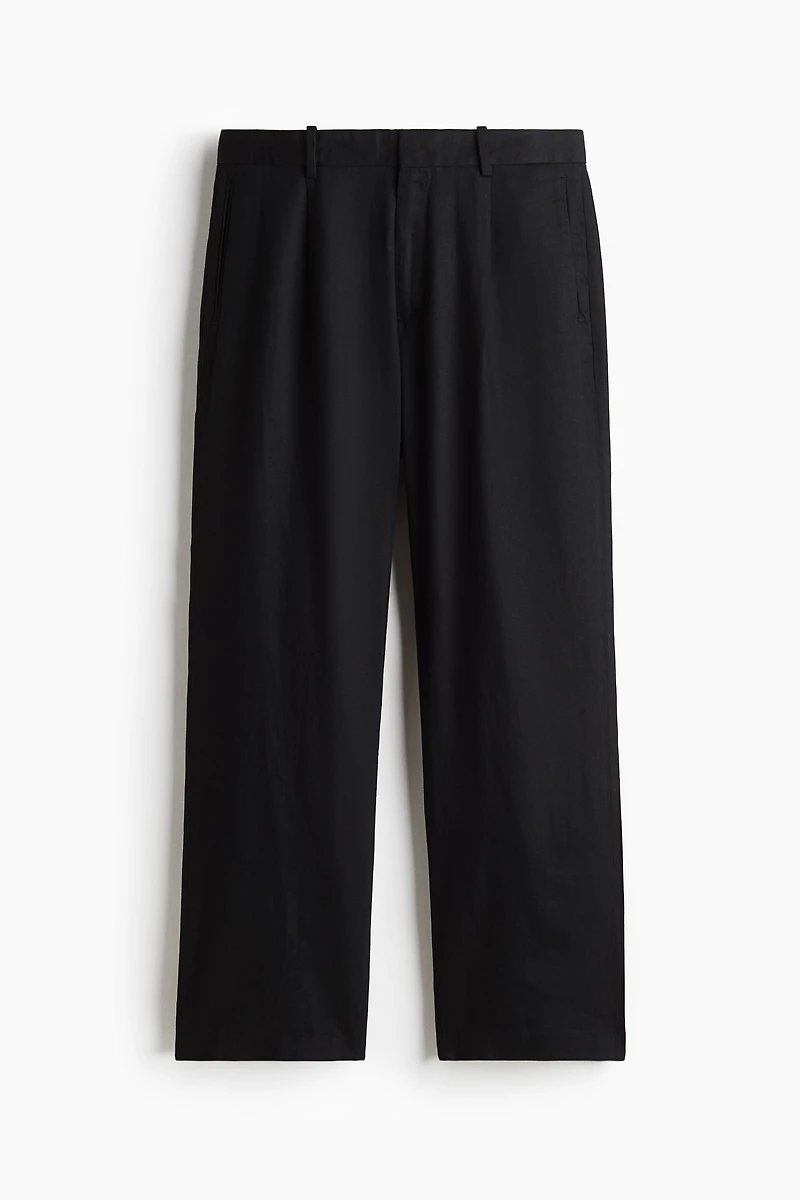 Relaxed-Fit Linen-Blend Pants