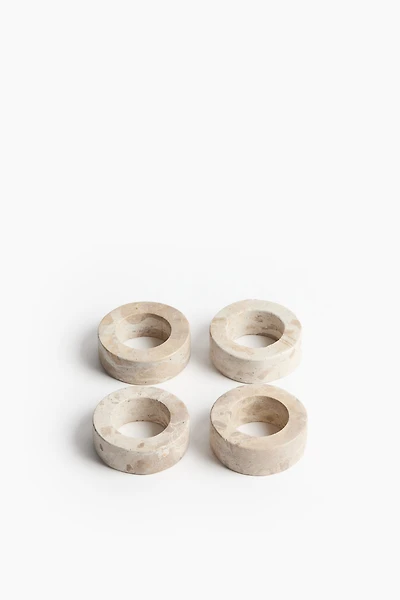 Lot de 4 ronds de serviette en marbre