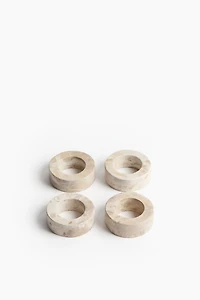 Lot de 4 ronds de serviette en marbre