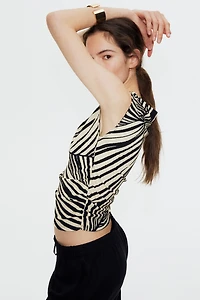 Textured jersey top
