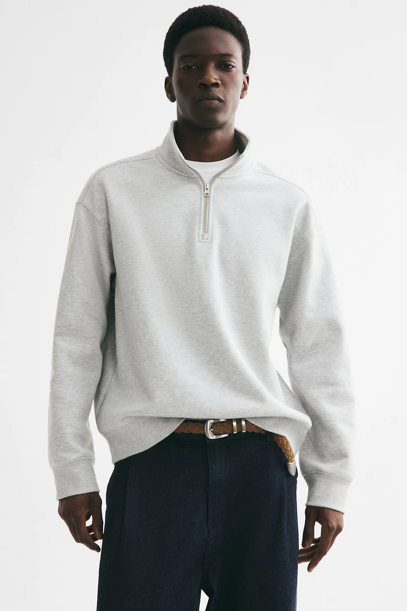 Loose Fit Half-Zip Sweatshirt