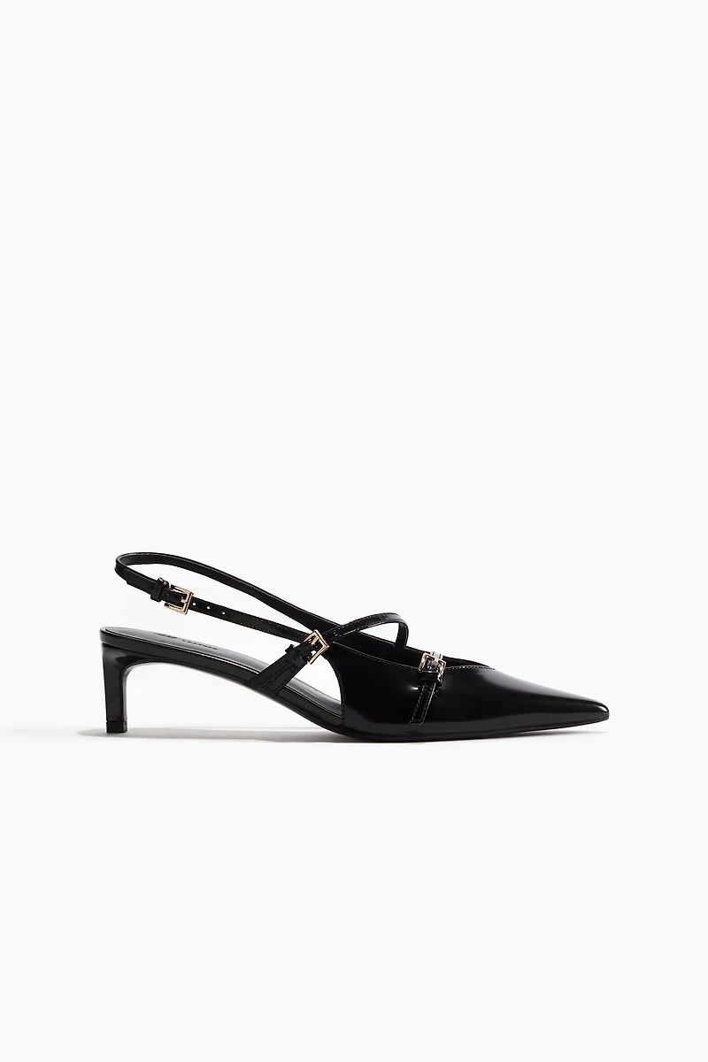 Escarpins à bride arrière en cuir
