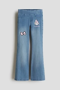 Denim-Look Flared Jeggings