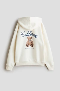 Hooded Jacket with Embroidered Motif