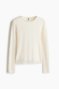 Lace-Trimmed Jersey Top