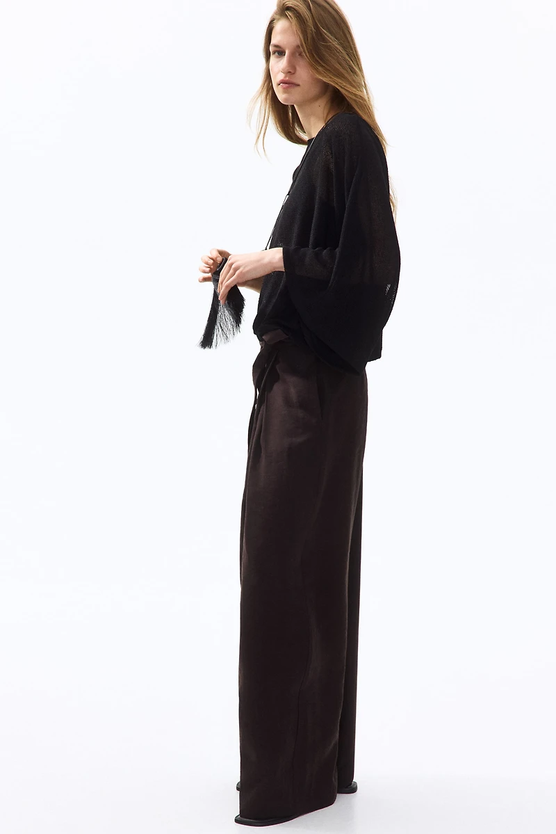 Pantalon en sergé avec détail à nouer