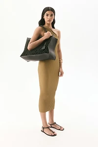 Rib-Knit One-Shoulder Dress