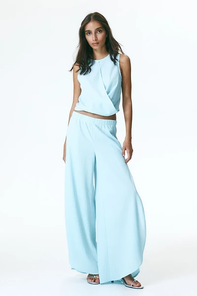 Wide Wrap-Detail Pants