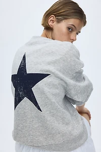 Sweatshirt with Printed Motif