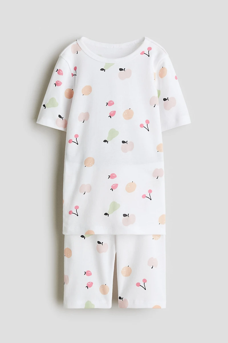 Snug-Fit Printed Cotton Pajamas