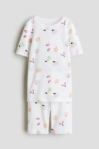 Snug-Fit Printed Cotton Pajamas