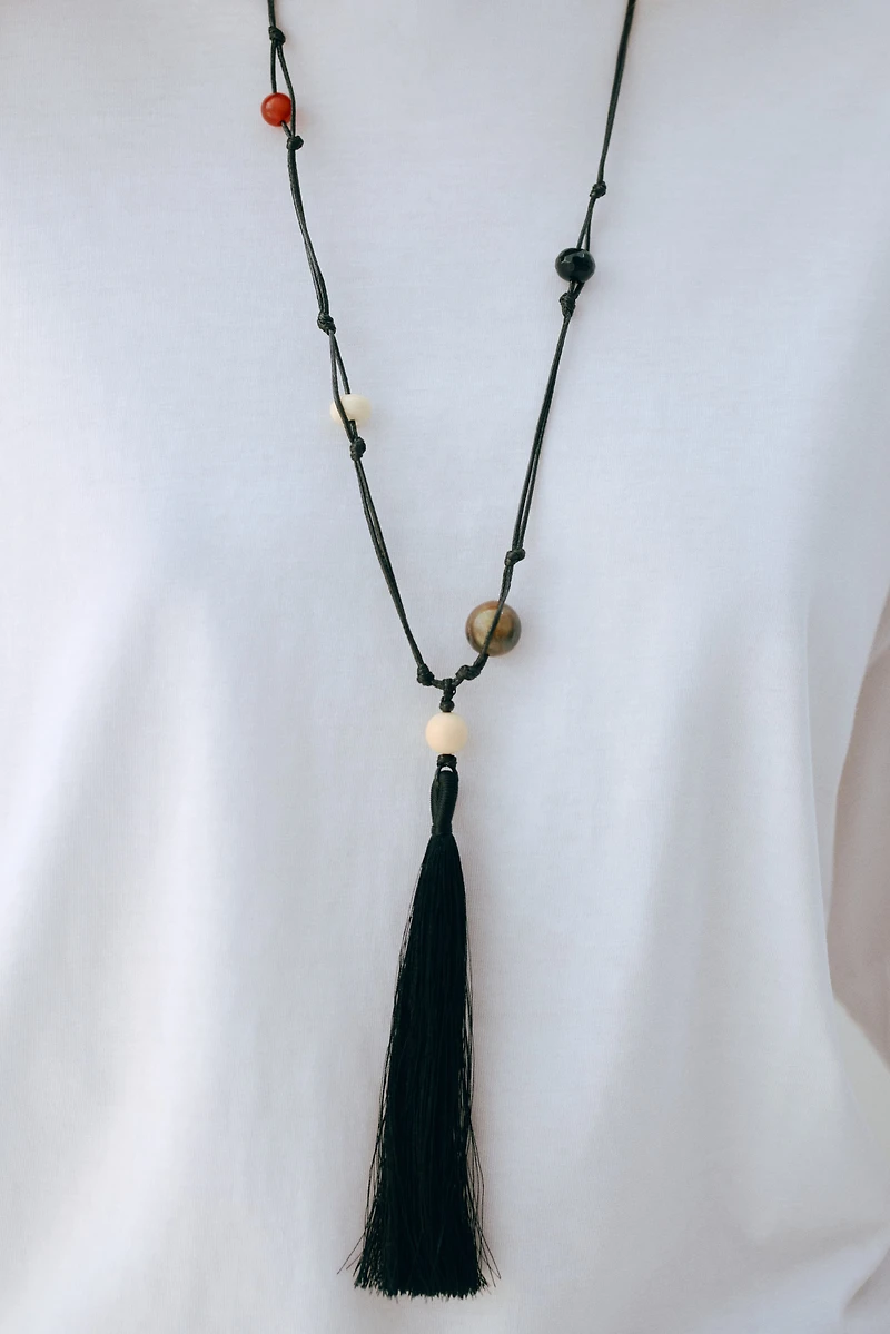 Collier cordon avec perles fantaisie