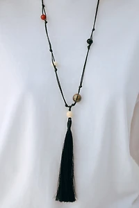 Collier cordon avec perles fantaisie