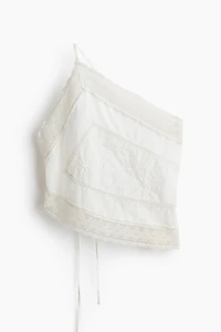 Lace-Trimmed One-Shoulder Top