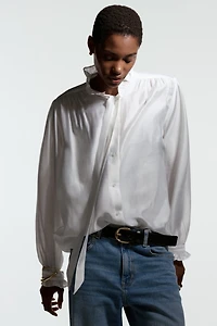 Blouse with Bow Collar