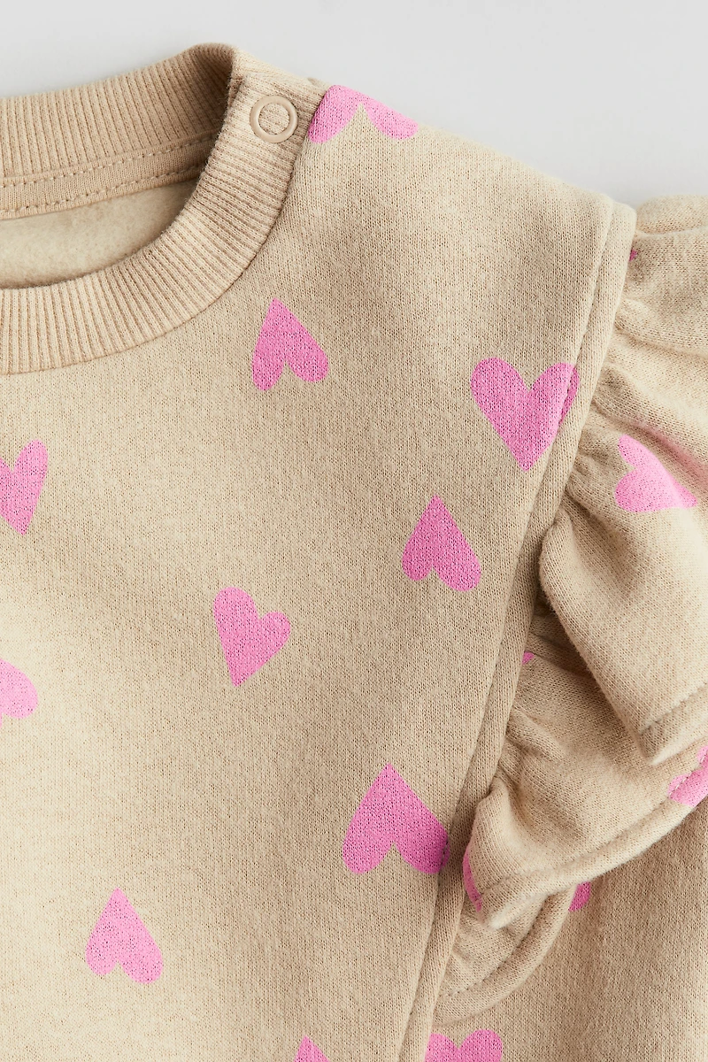 Flounce-Trimmed Sweatshirt