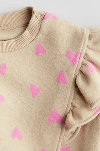 Flounce-Trimmed Sweatshirt