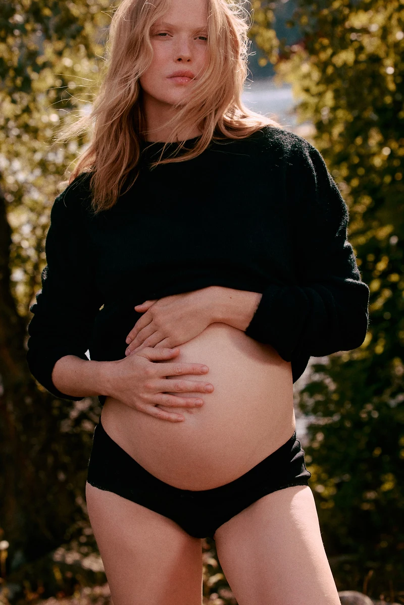 MAMA 3-Pack Lace-Trimmed Cotton Hipster Briefs